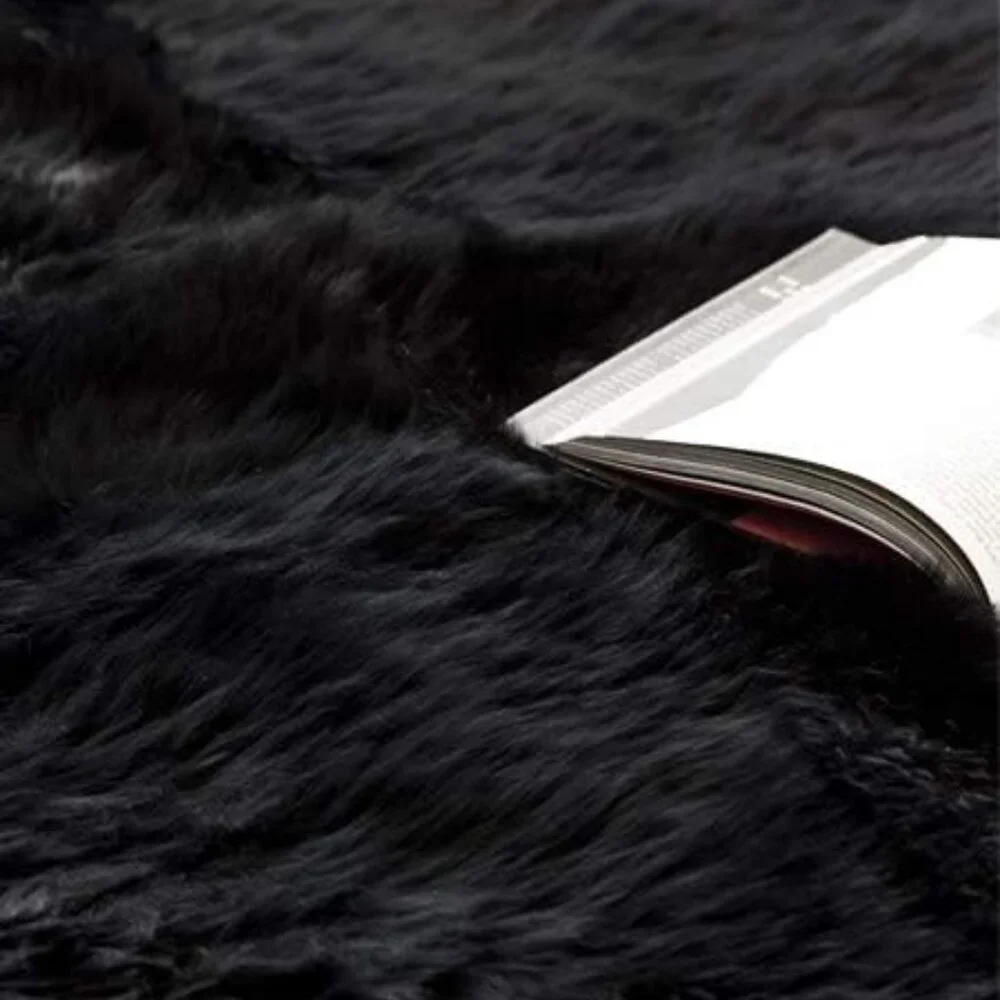 New Premium Genuine Sheepskin Rug Black Real Australia Sheepskin Natural Luxury